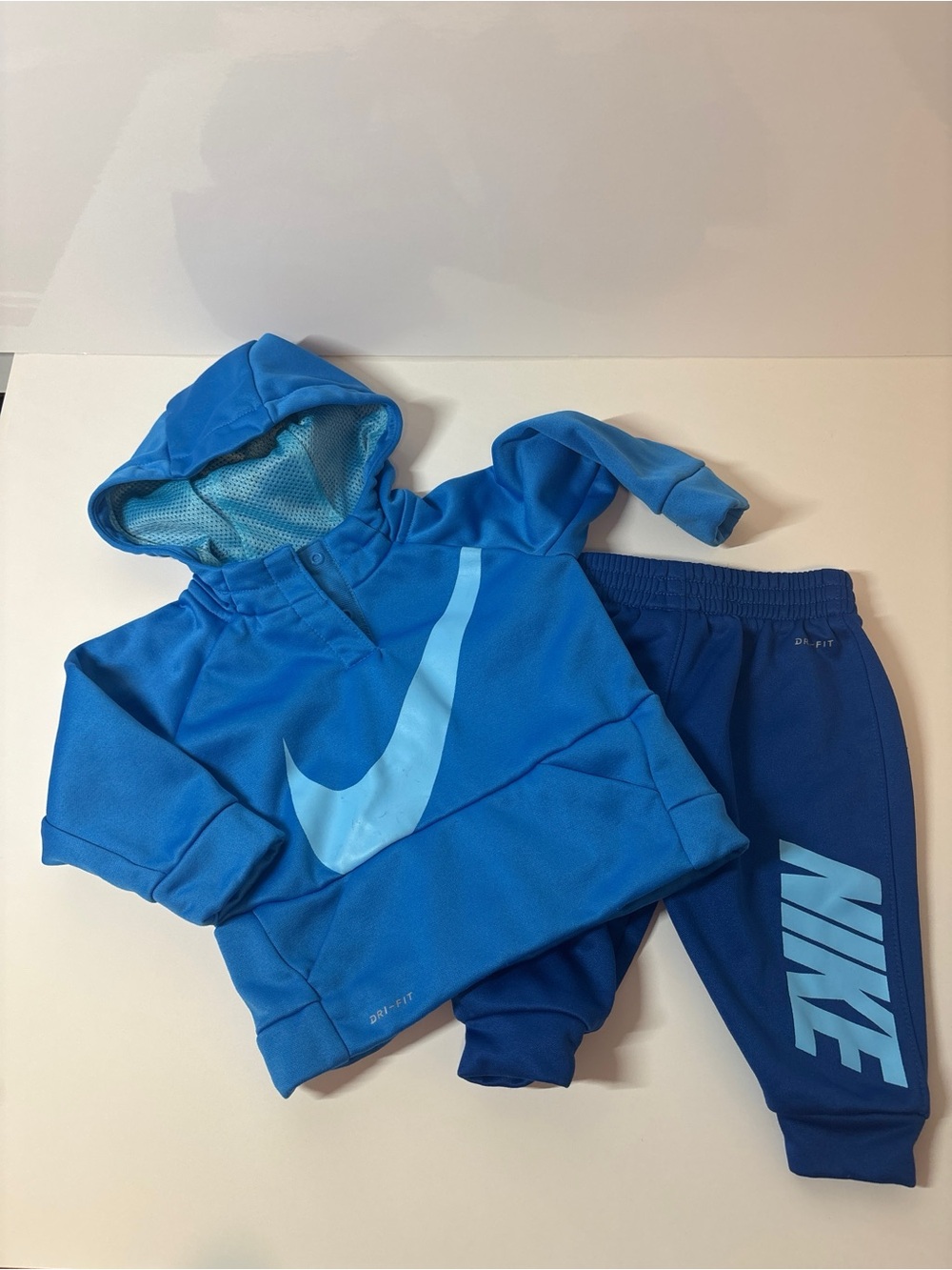Nike Baby Bright Blue Hoodie & Deep Blue Joggers Set - 3/6M - Picture 2 of 9